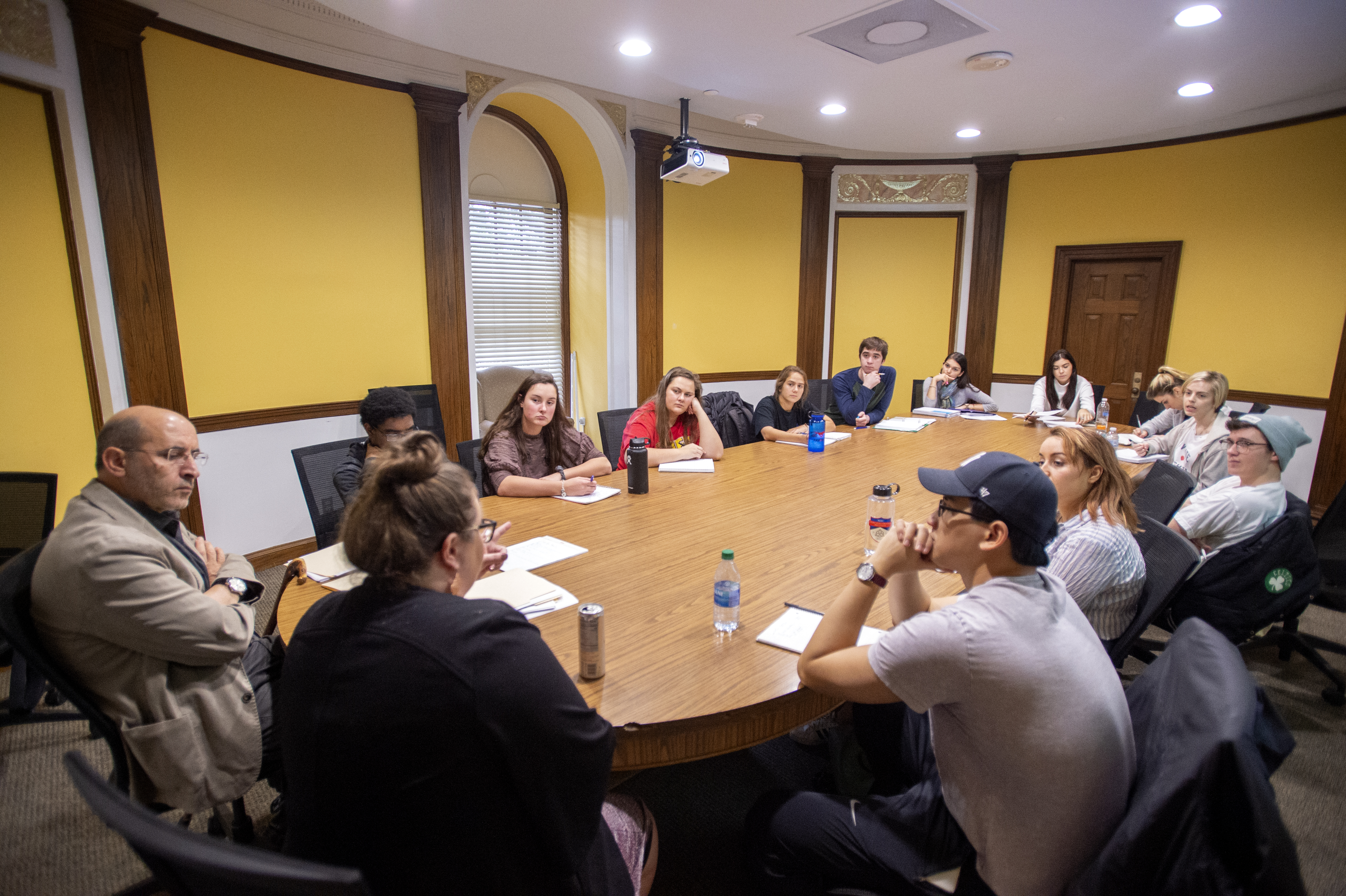 professor and students in classroom