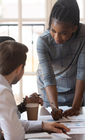 woman in a meeting
