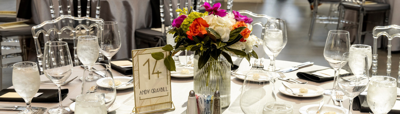 Close up of a table at Tables of Content event