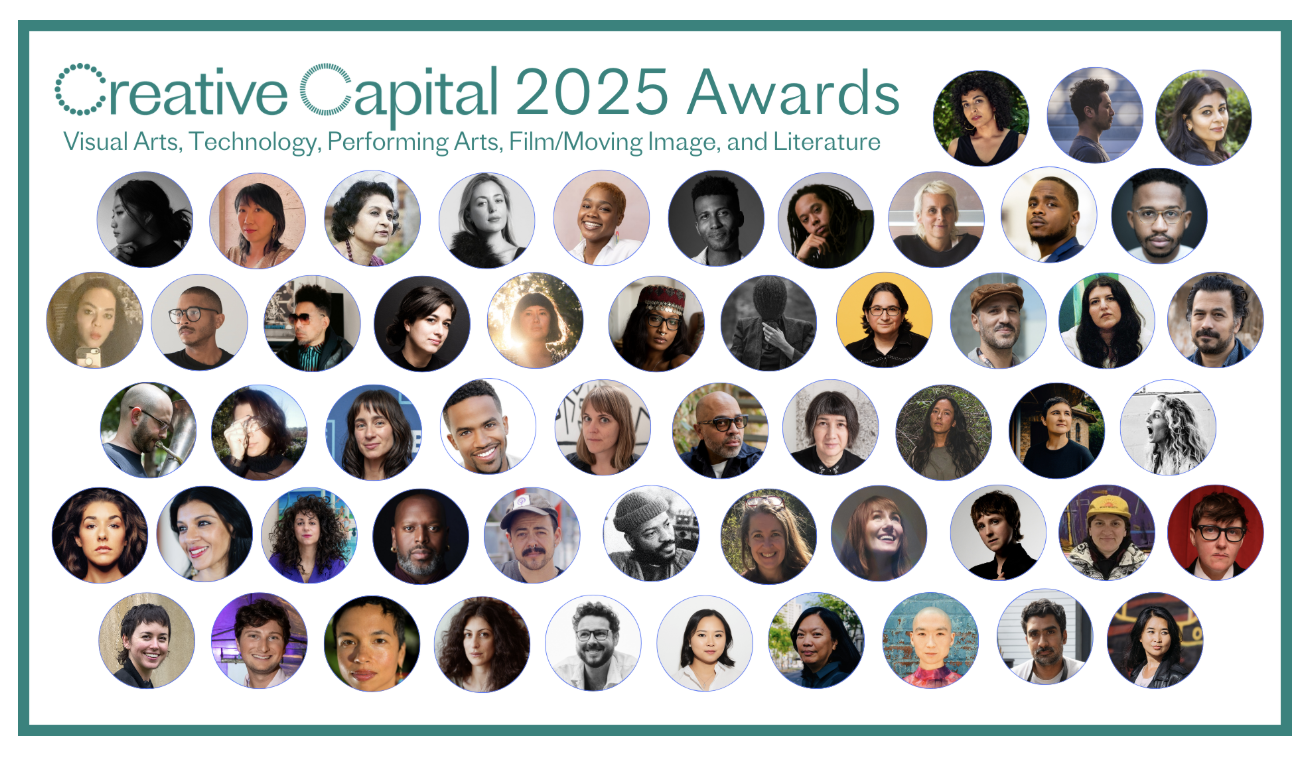 Logo of Creative Capital Awards and headshots of recipients