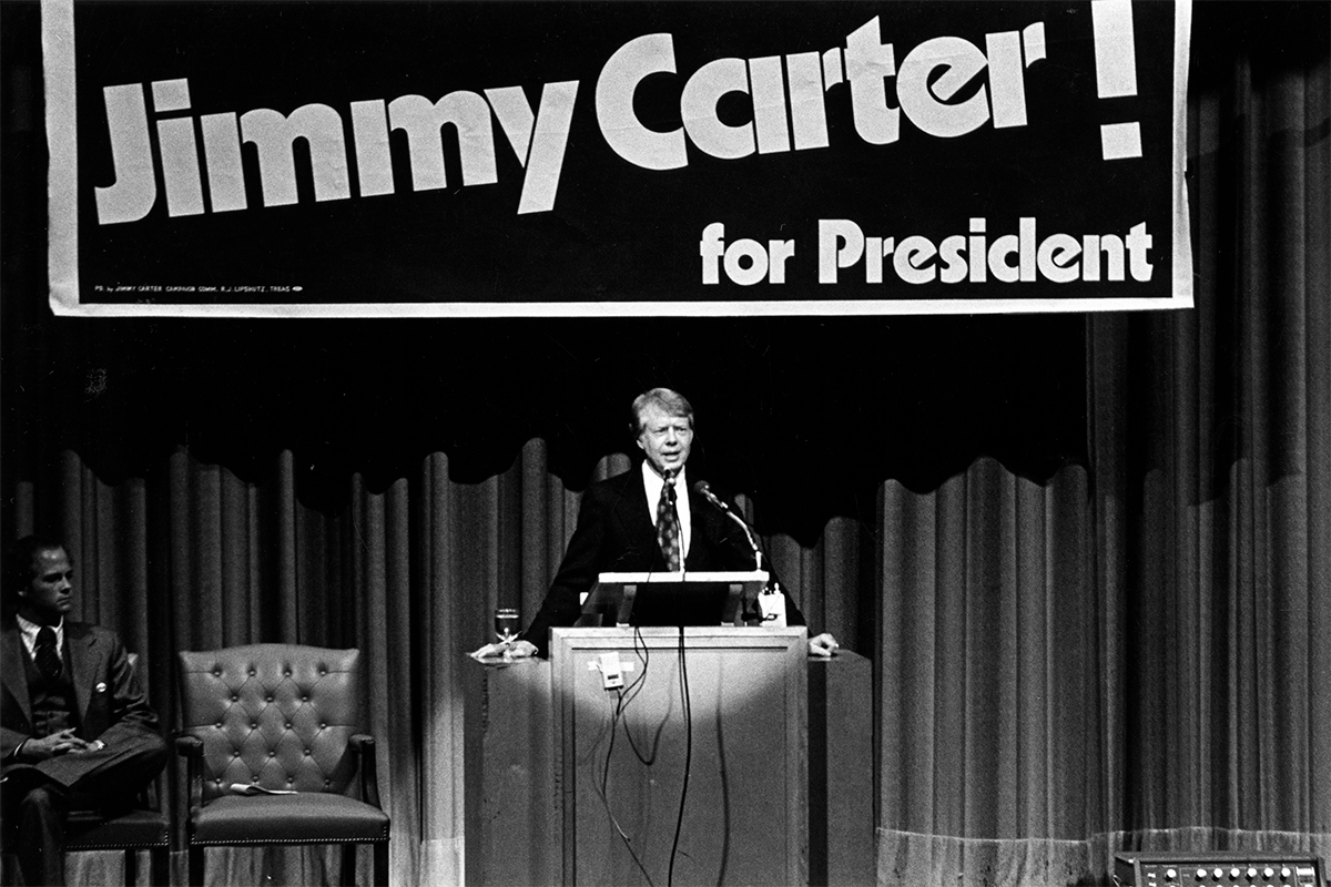Jimmy Carter speaking at 色花堂_色花堂 98堂 in 1976