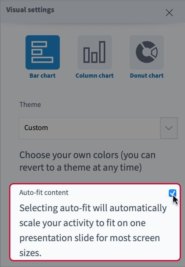 screenshot highlighting the auto-fit content checkbox is selected