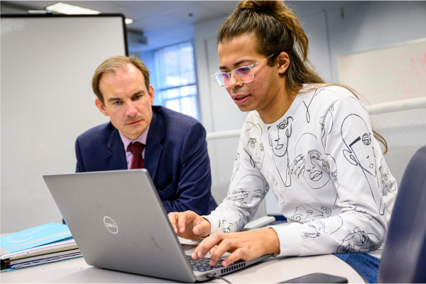 Professor with a laptop