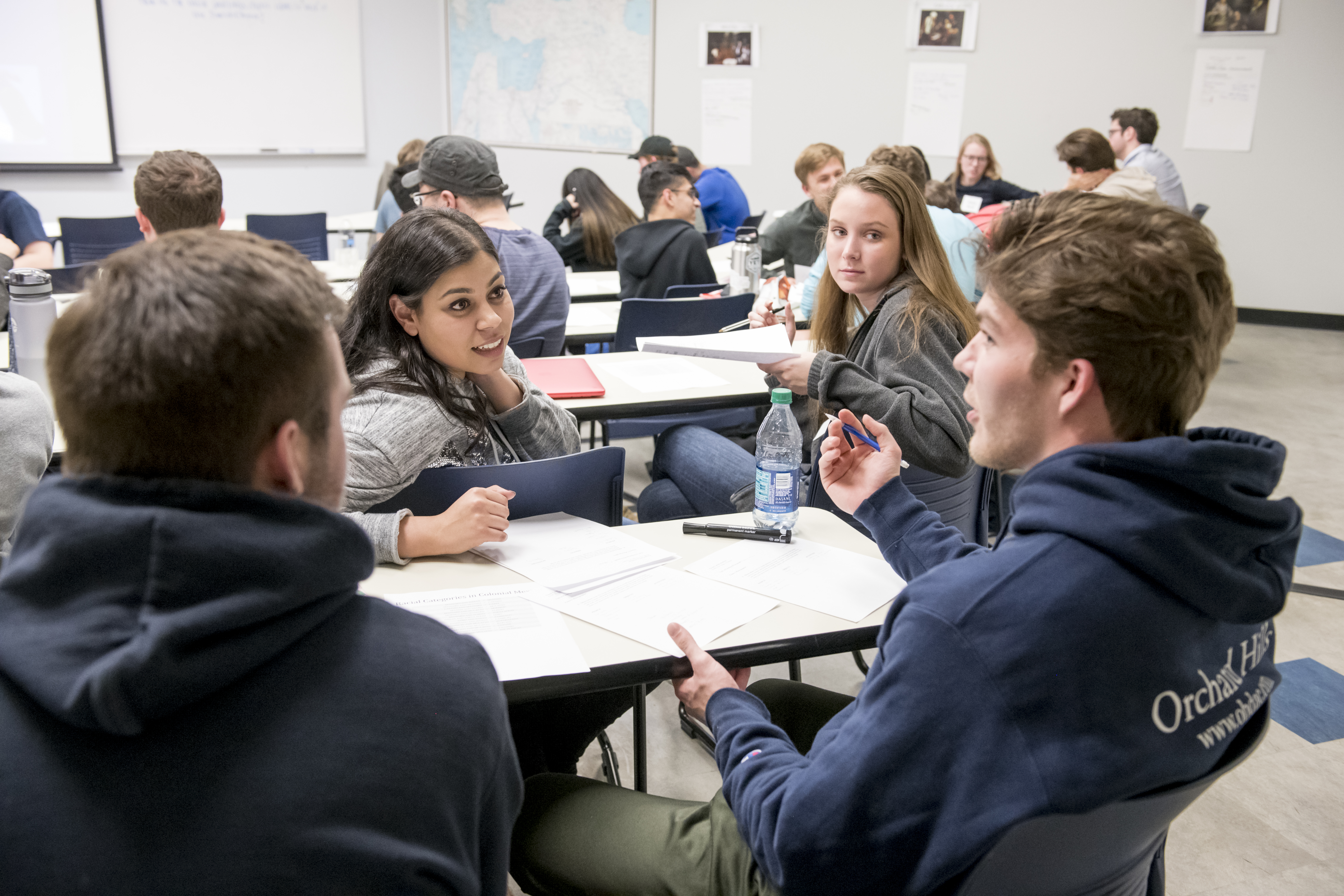 Students working in groups at the A-LEC