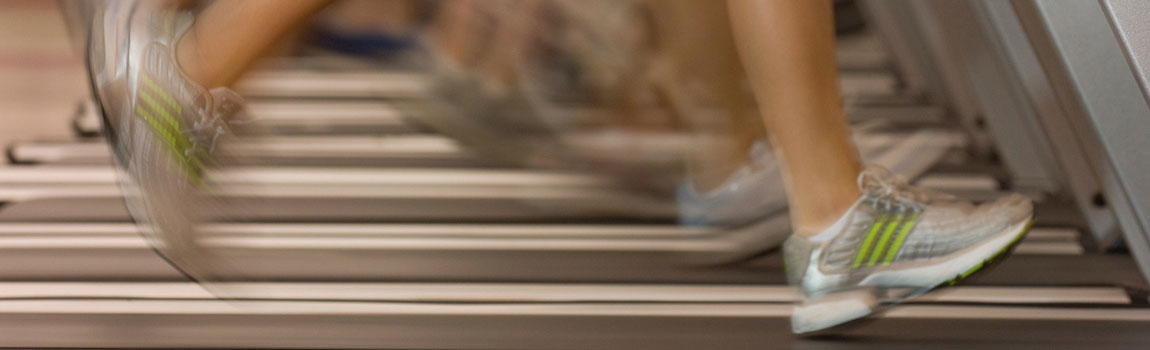 Person running on treadmill