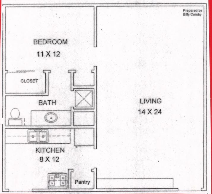 Fourplex Floor Plan Map with Dimensions
